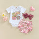 Girls' Short-sleeved Three-piece Set